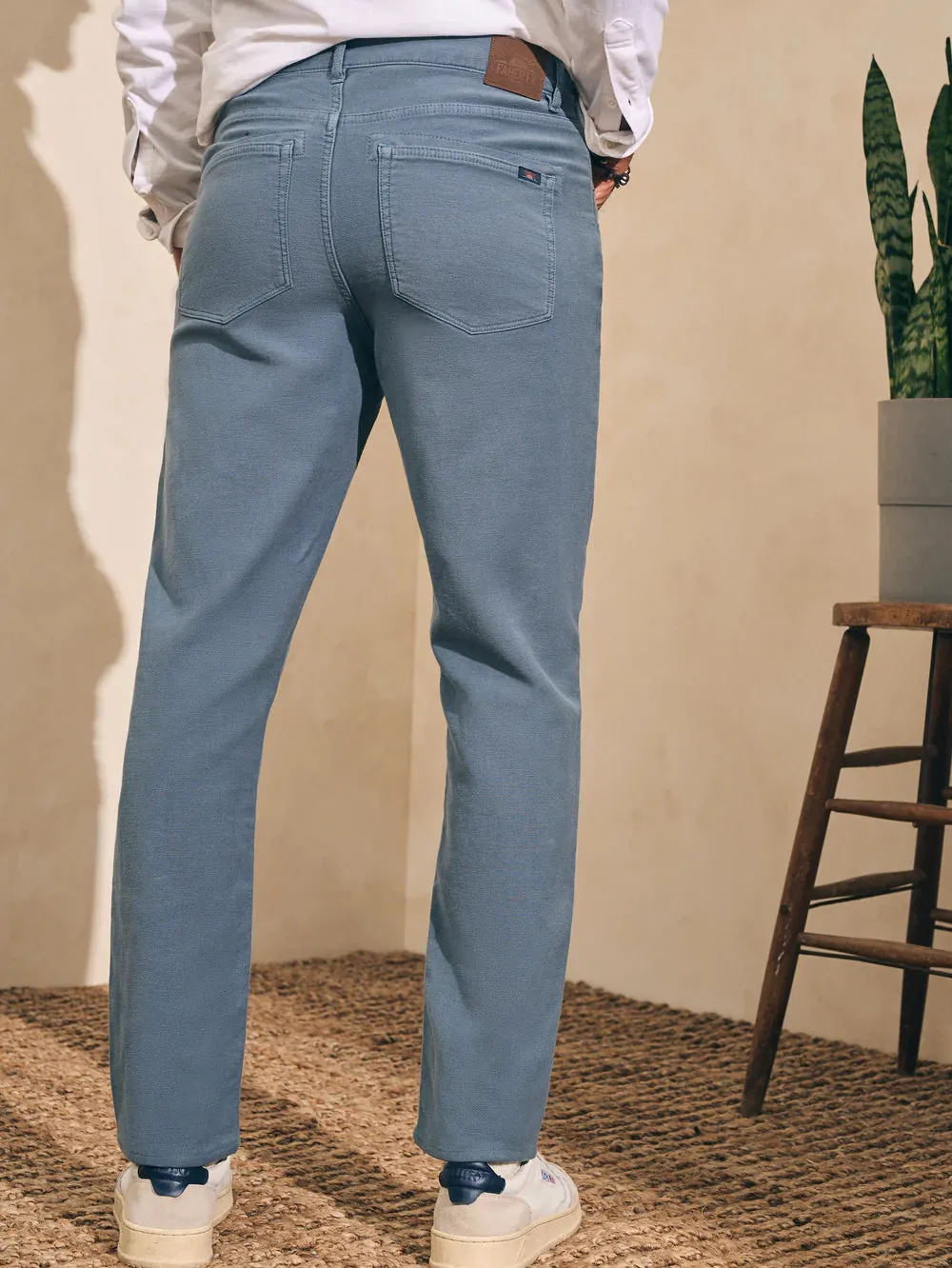 FAHERTY STRETCH TERRY 5-POCKET IN FADED OCEAN