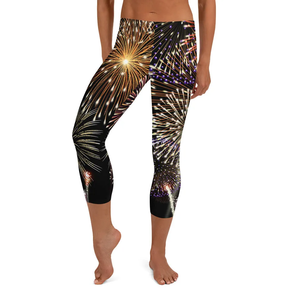 Fireworks Mid-waist Capri Leggings
