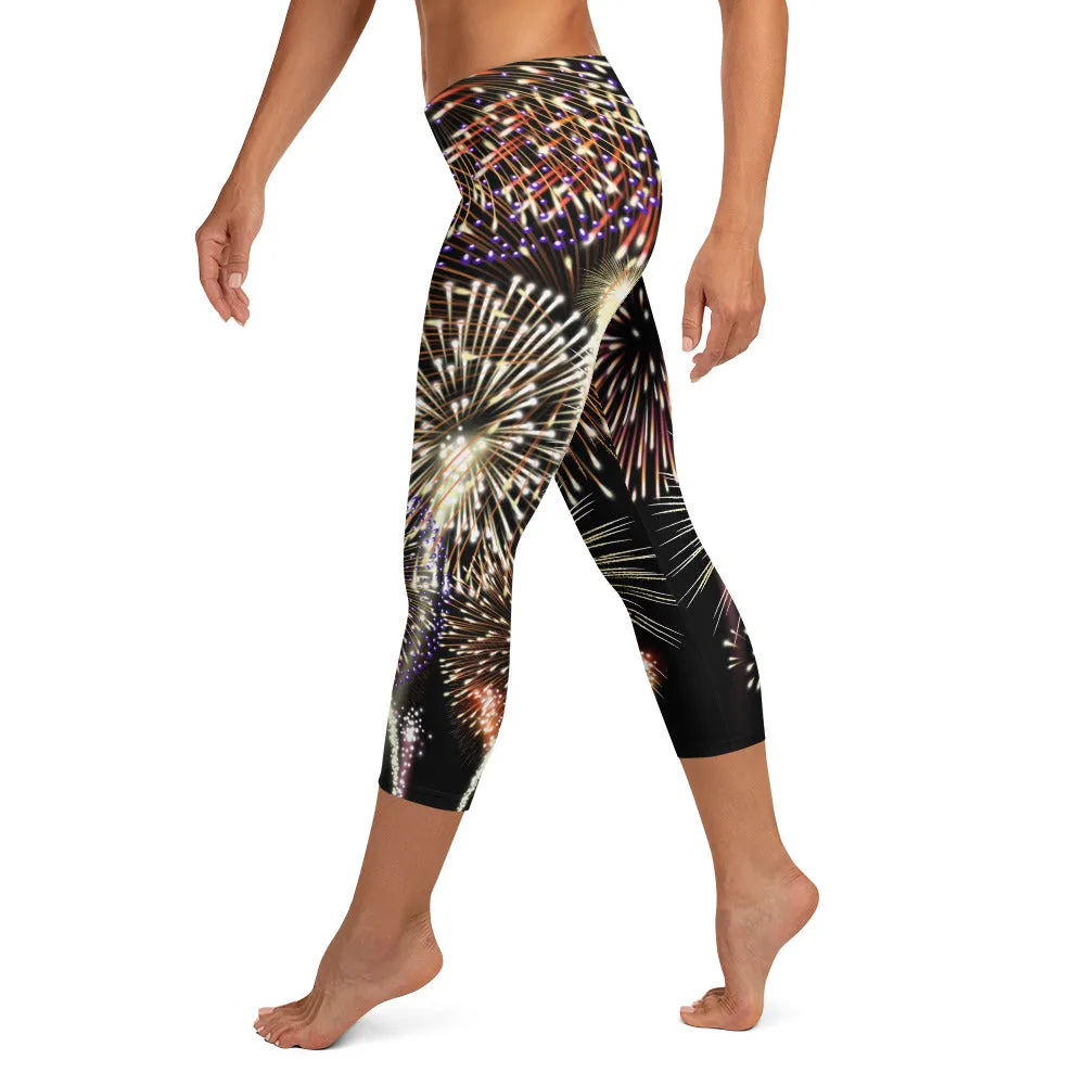 Fireworks Mid-waist Capri Leggings