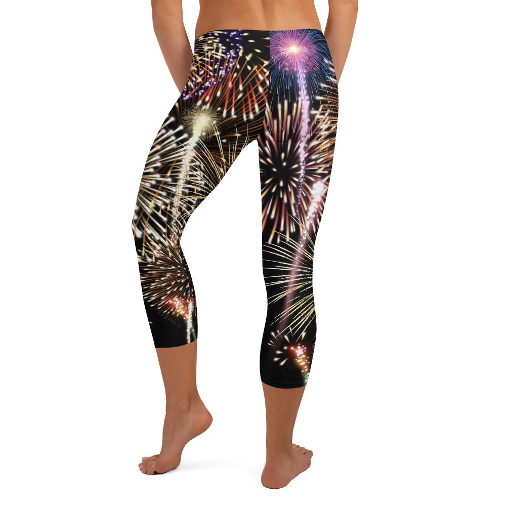 Fireworks Mid-waist Capri Leggings