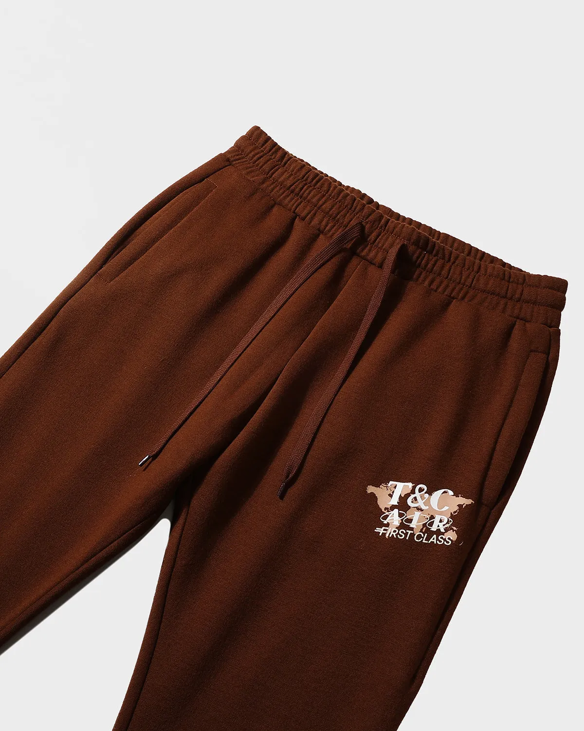 First Class Hoodie & Sweats Set in Brown
