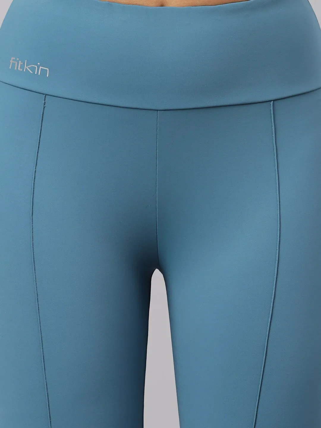 Fitkin Women's Turquoise Bootcut Trackpant