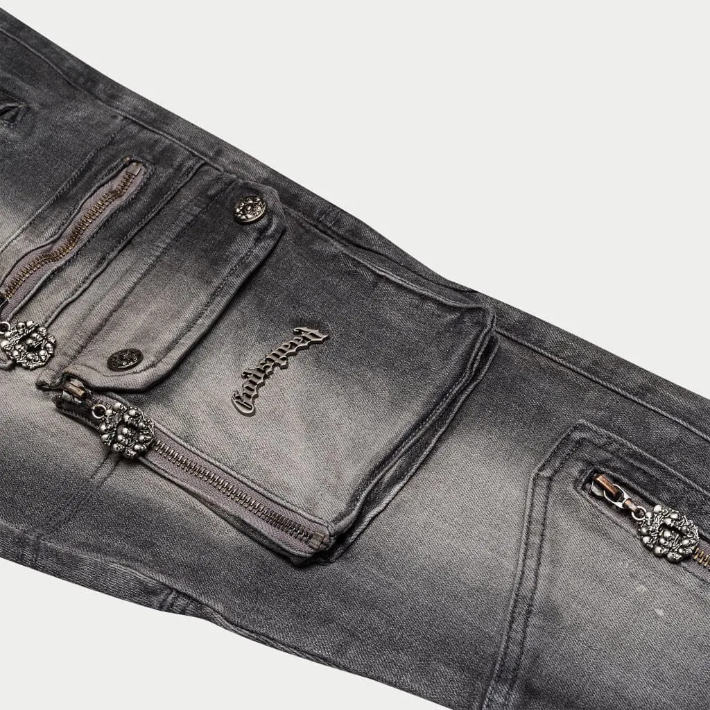 Flare Premium Cargo Pants (Grey Wash)