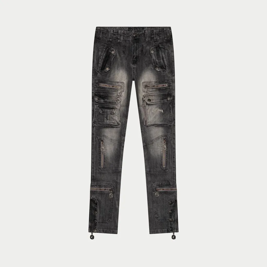 Flare Premium Cargo Pants (Grey Wash)