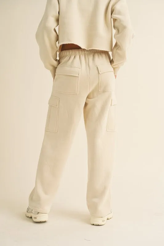 Fleece lined cargo pocket sweatpants