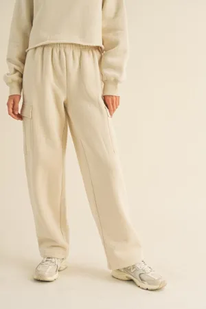 Fleece lined cargo pocket sweatpants