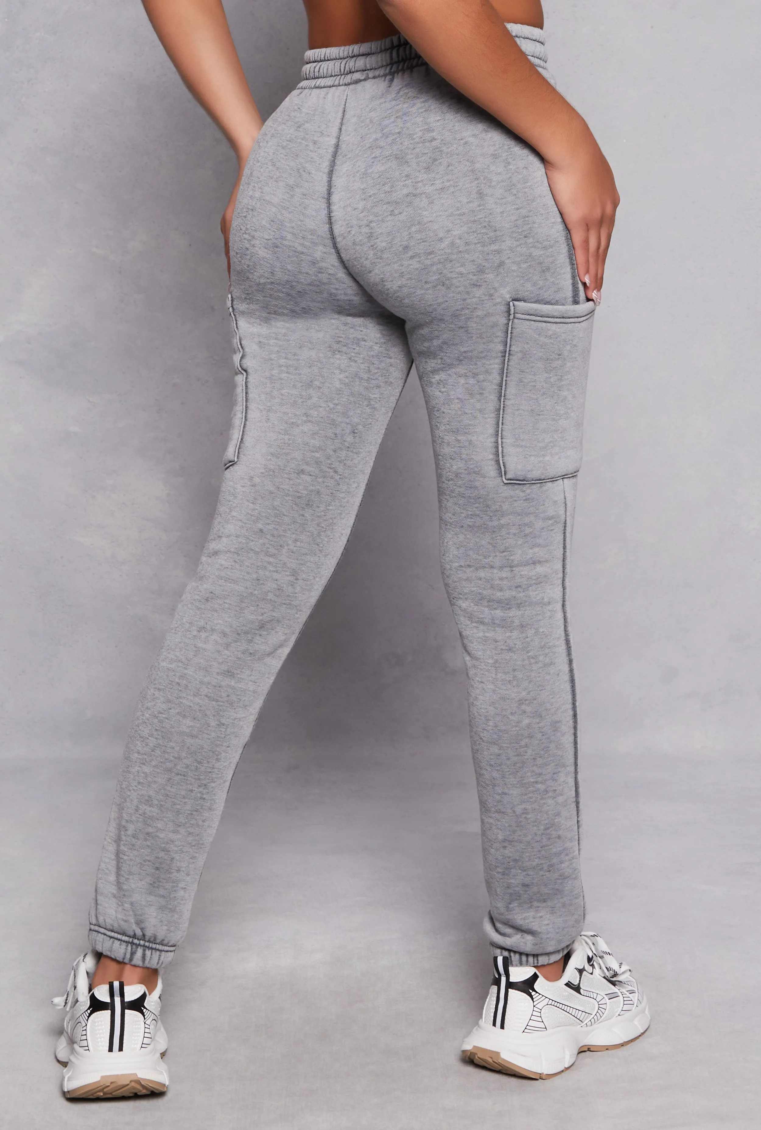 Fleece Lined Drawstring Cargo Sweatpants