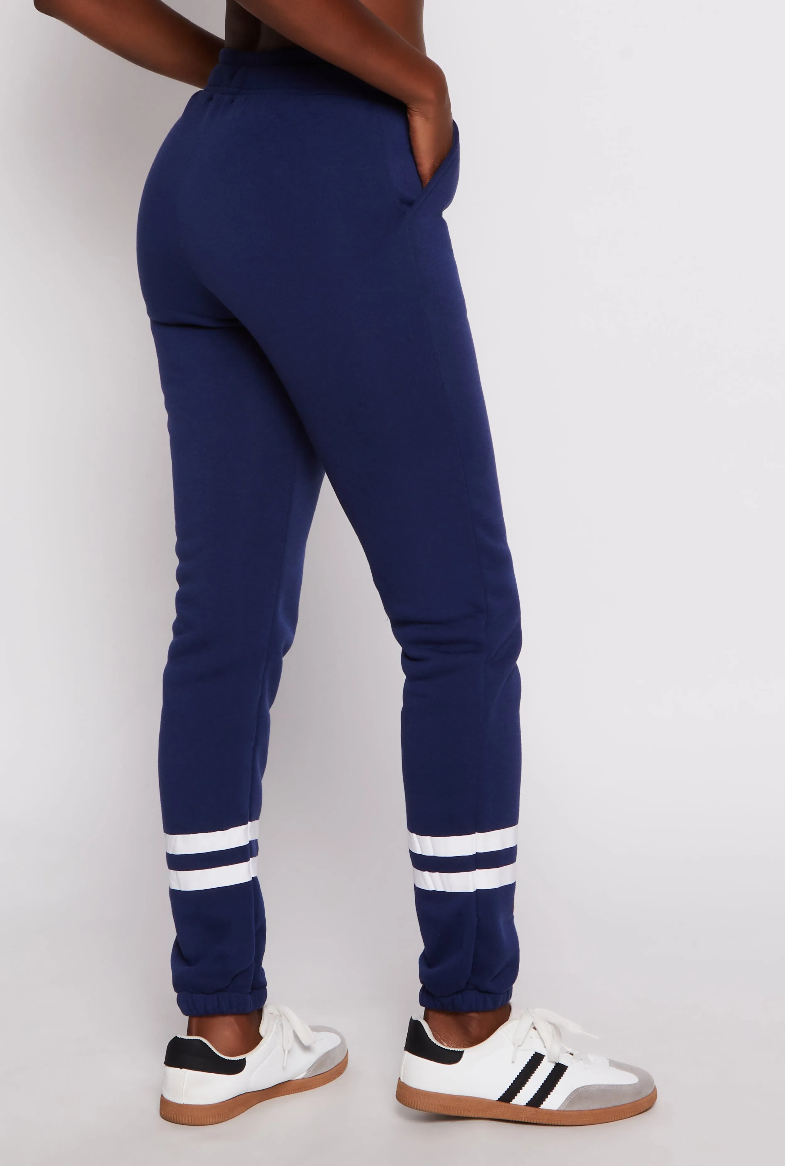Fleece Lined Varsity Stripe Sweatpants