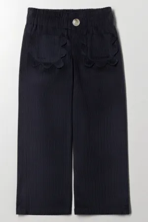 Flower Pocket Corduroy Pants Dark Grey