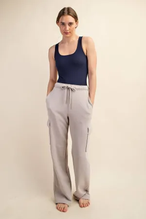 French Terry Cargo Sweatpants in Taupe