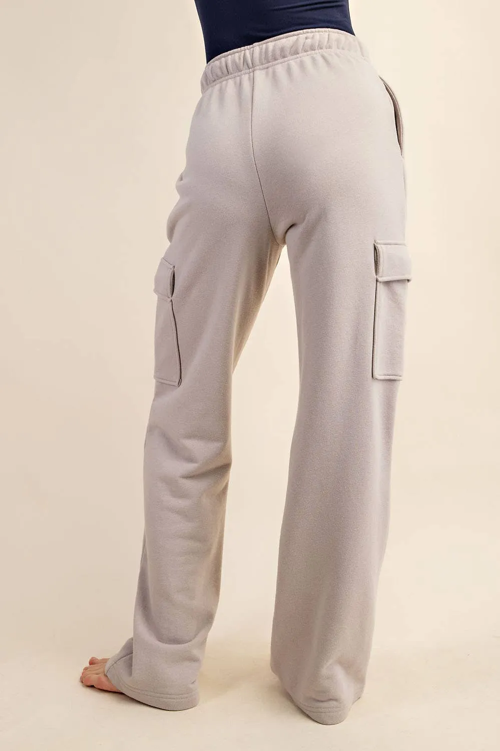 French Terry Cargo Sweatpants in Taupe