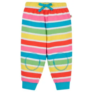 Frugi Switch Snuggle Crawler Sweatpants - Soft White Rainbow
