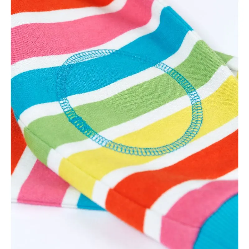 Frugi Switch Snuggle Crawler Sweatpants - Soft White Rainbow