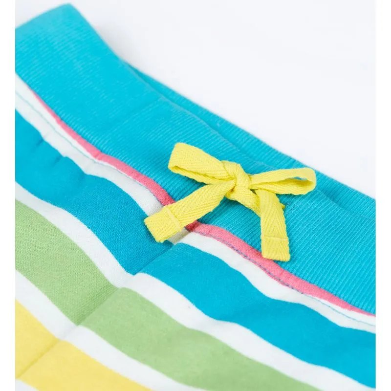 Frugi Switch Snuggle Crawler Sweatpants - Soft White Rainbow