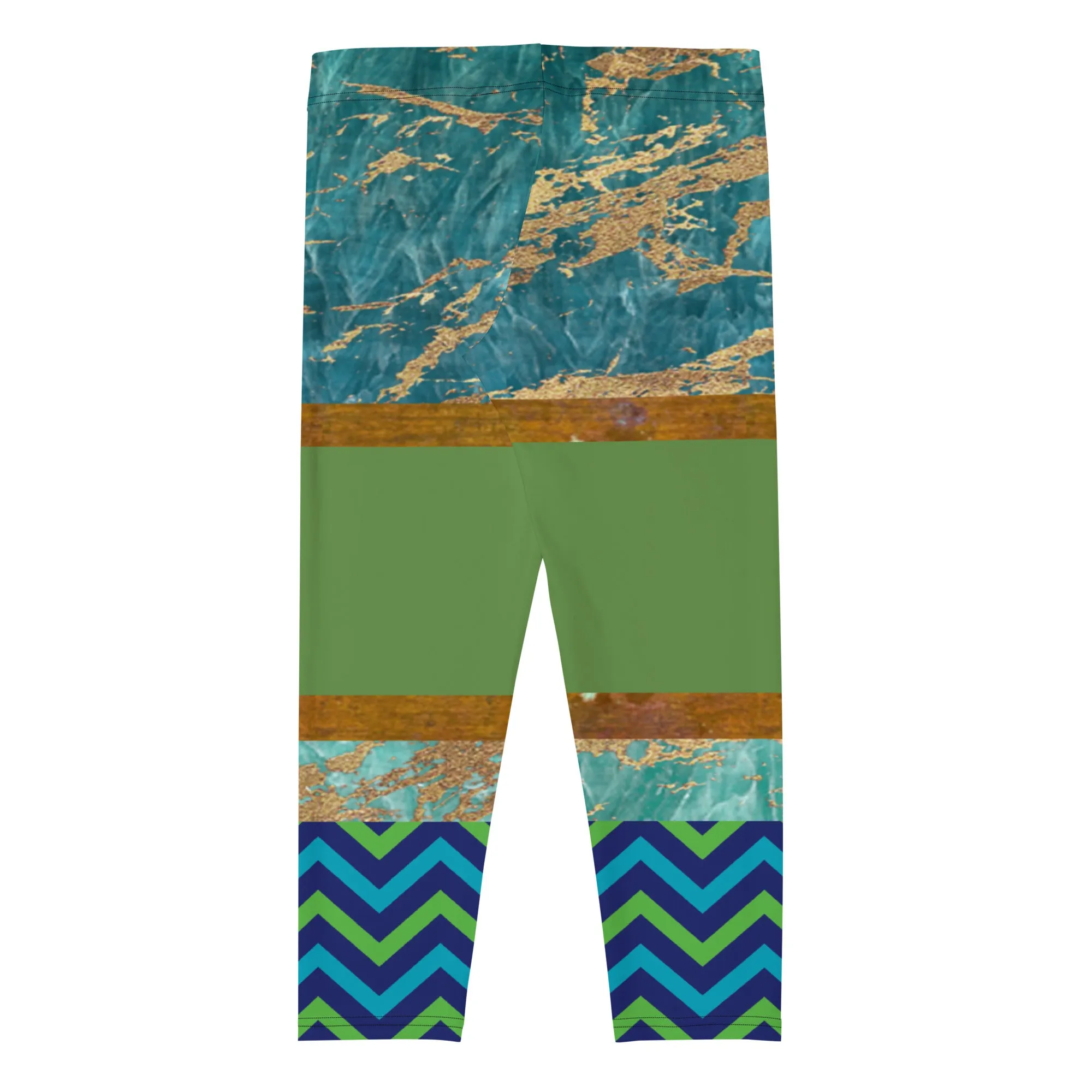 Galapagos Green Marble Capri Leggings