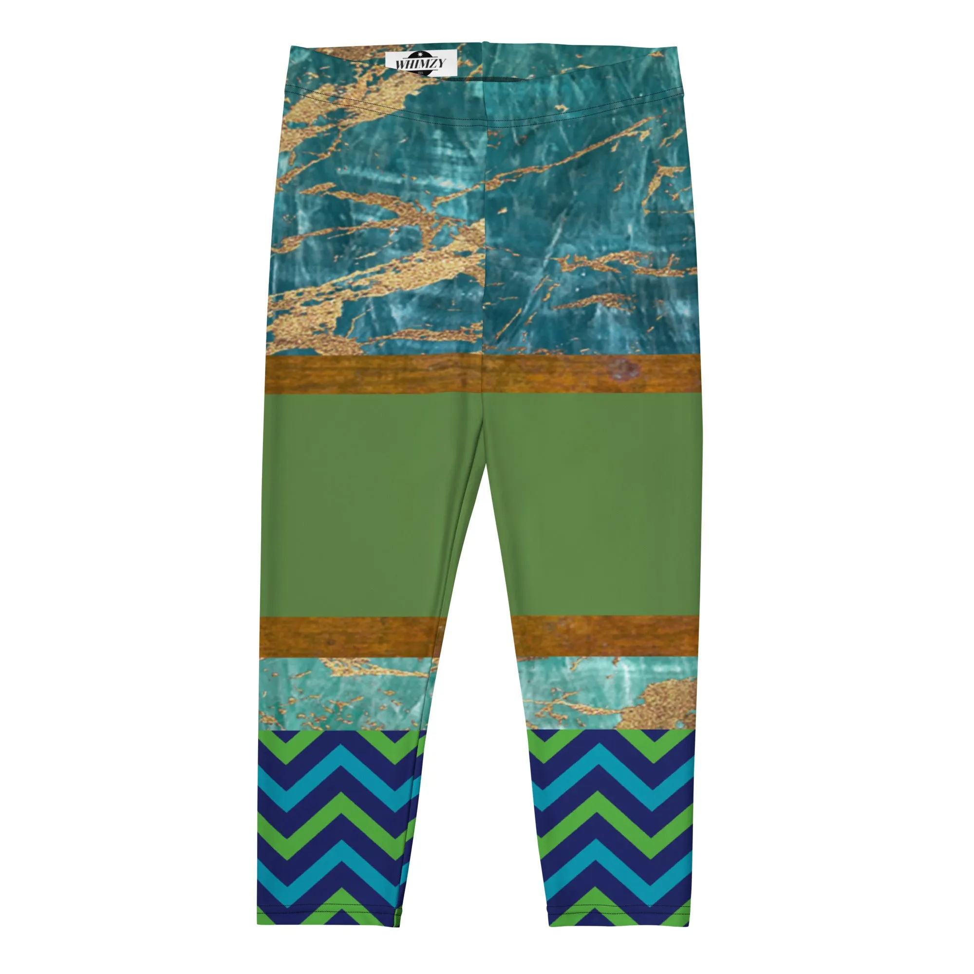 Galapagos Green Marble Capri Leggings