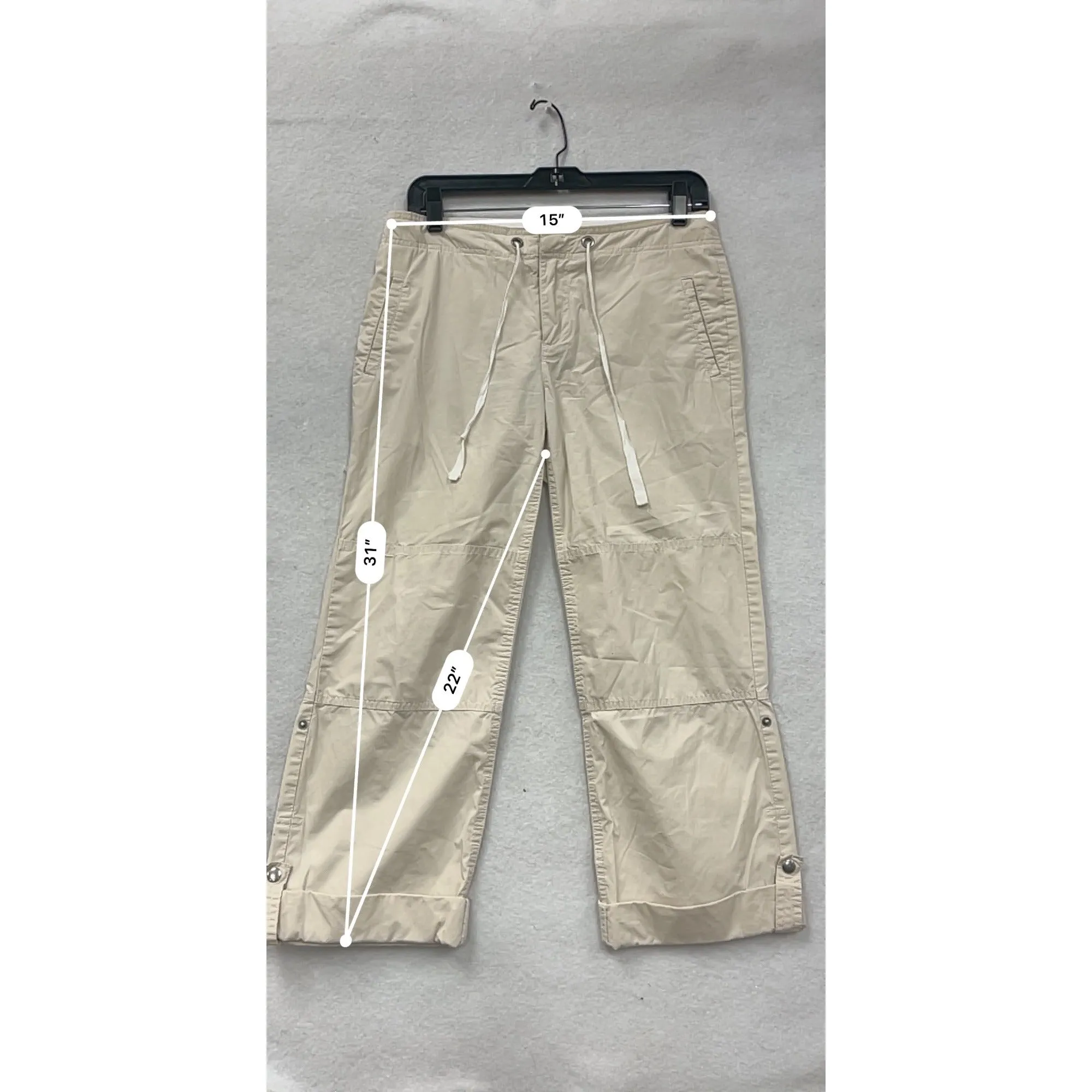 Gap Womens Beige Drawstring Cargo Pants Size 2 #8043