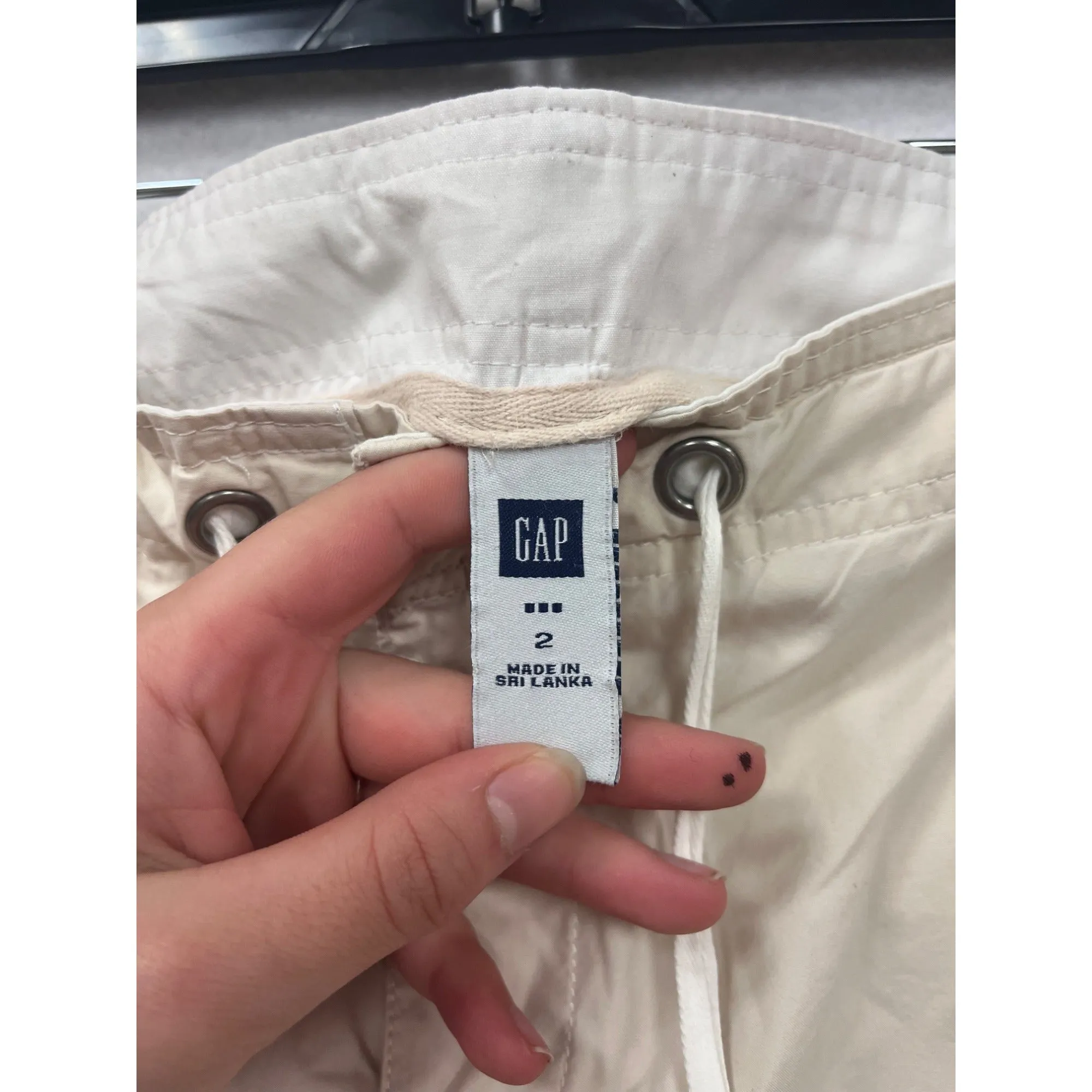 Gap Womens Beige Drawstring Cargo Pants Size 2 #8043