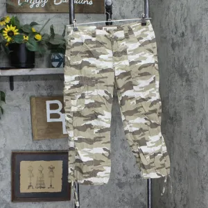 Gap Womens Surplus Capri Woven Lightweight Capri Pants Brown Camo 2
