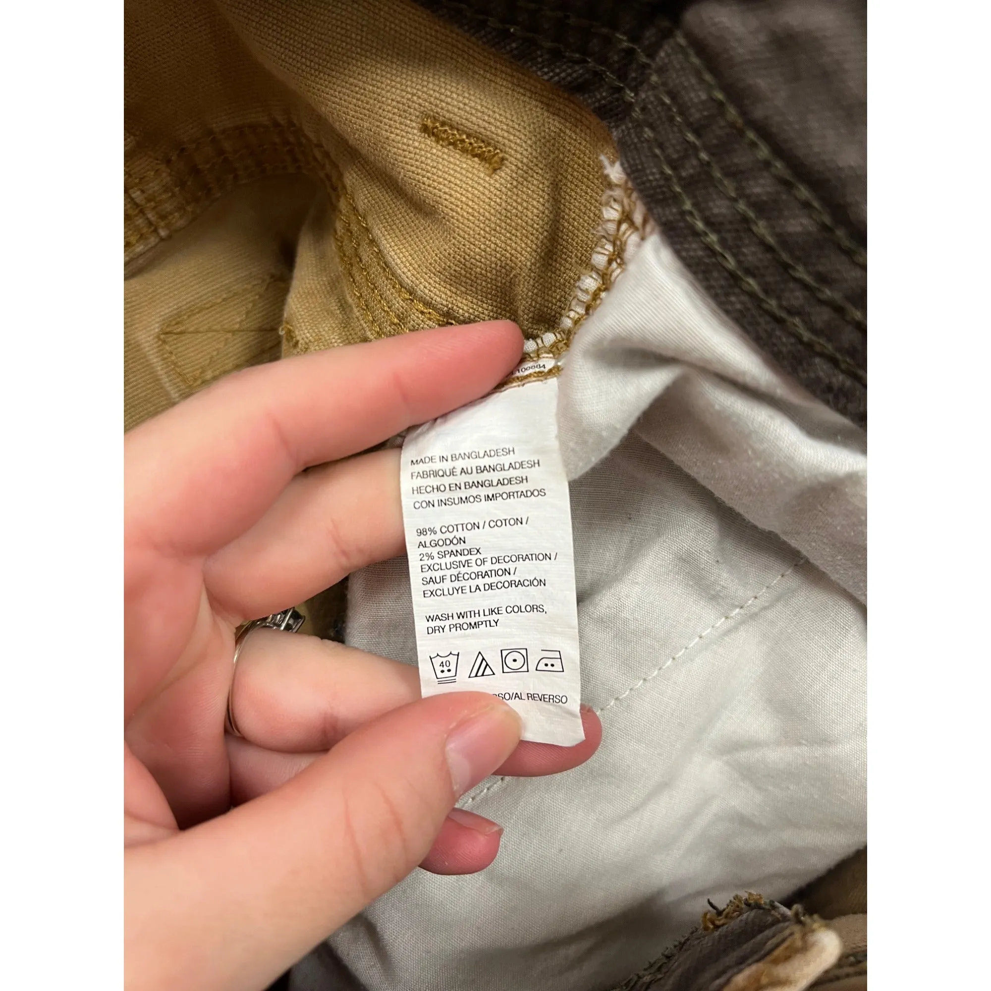 G.H. Bass & Co. Mens Khaki Cargo Pants 36x32 #6606