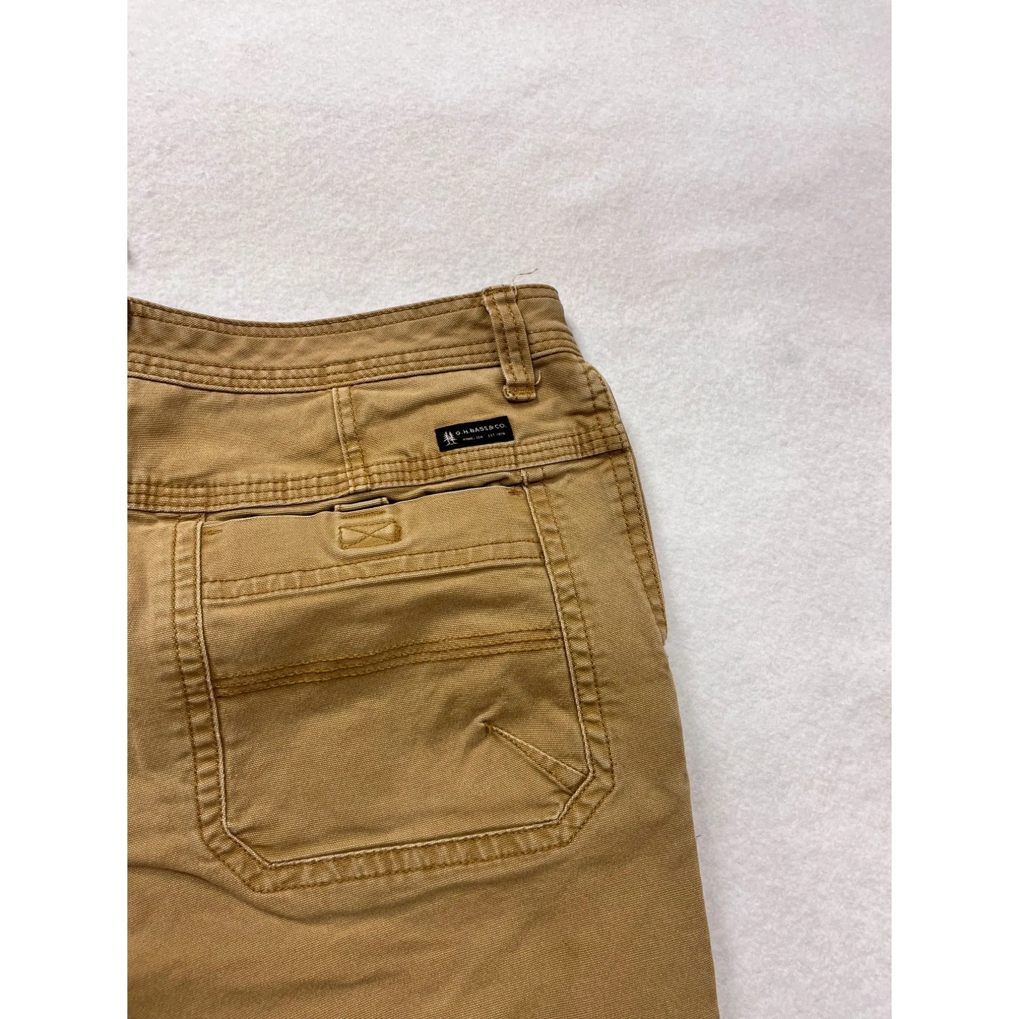 G.H. Bass & Co. Mens Khaki Cargo Pants 36x32 #6606