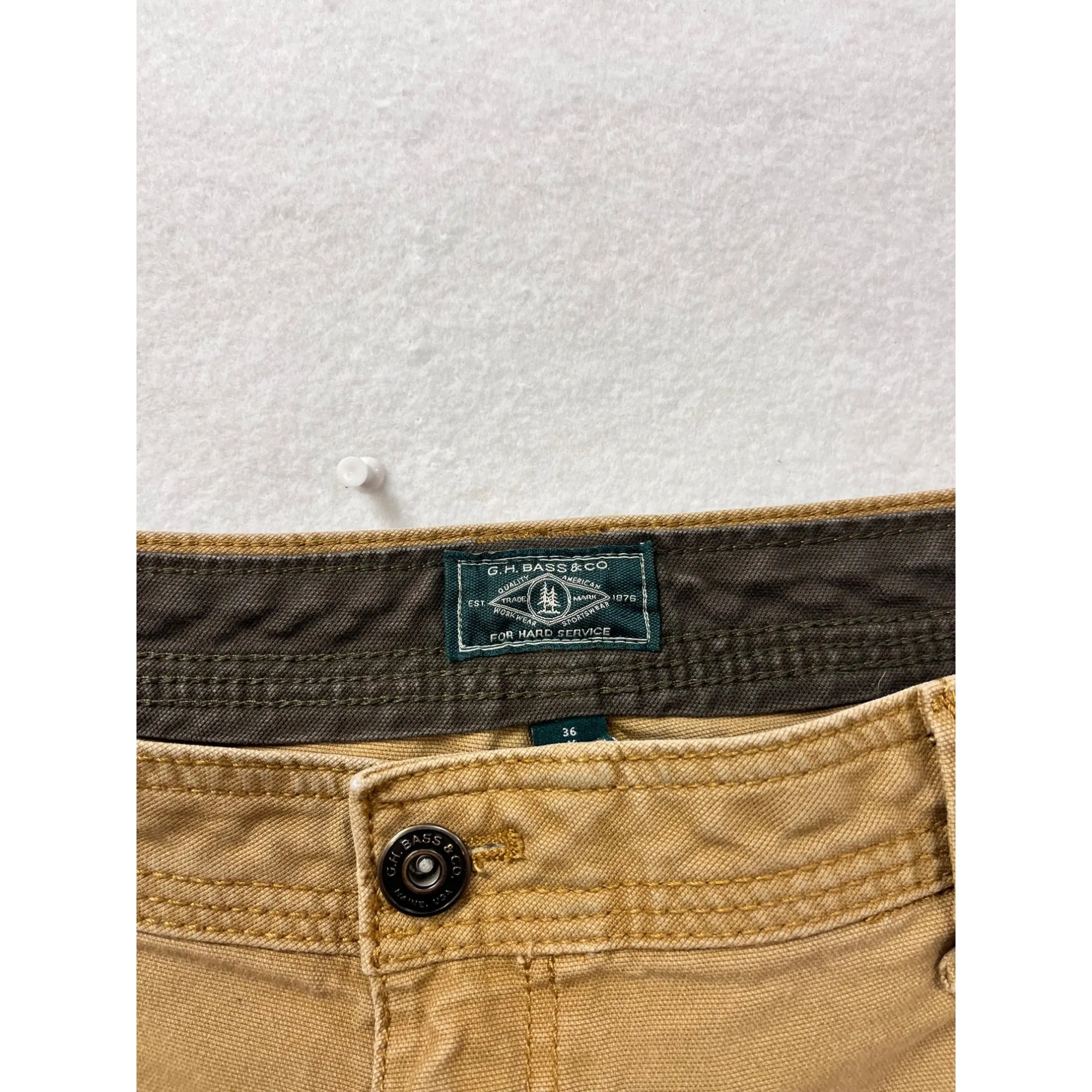 G.H. Bass & Co. Mens Khaki Cargo Pants 36x32 #6606