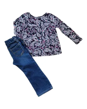 GIRL SIZE 3/4 YEARS - OSHKOSH & JOE FRESH, 2 Piece Mix N Match Outfit EUC B15