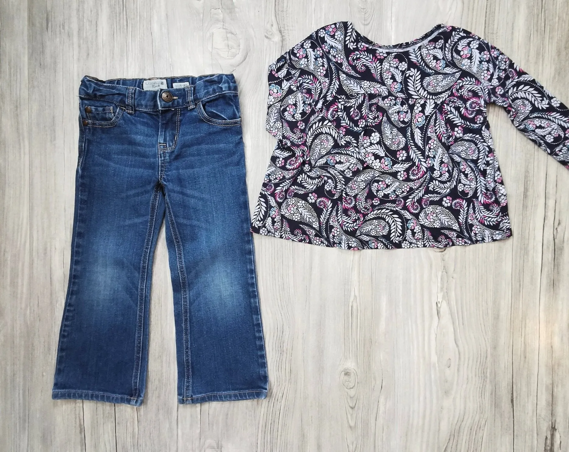 GIRL SIZE 3/4 YEARS - OSHKOSH & JOE FRESH, 2 Piece Mix N Match Outfit EUC B15