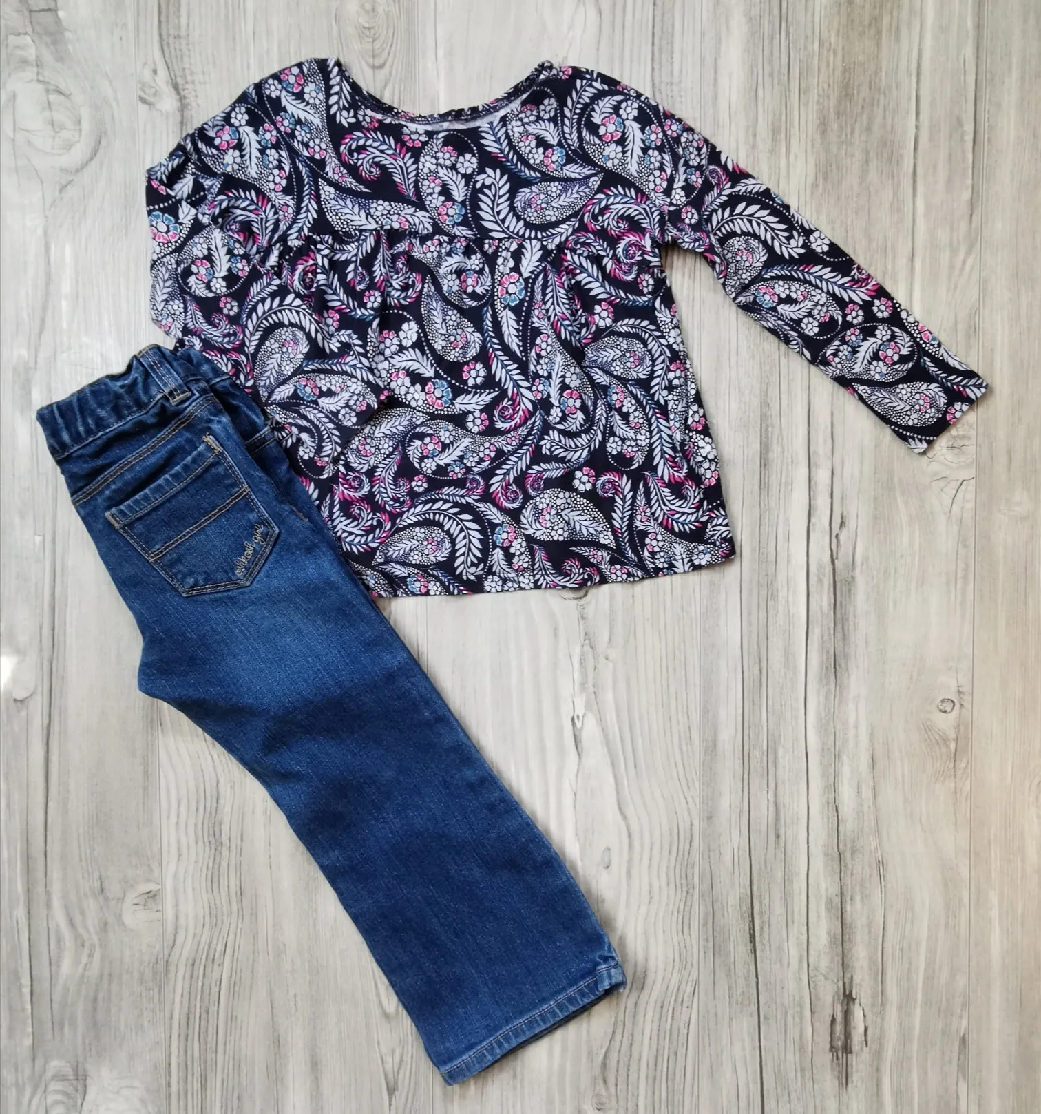 GIRL SIZE 3/4 YEARS - OSHKOSH & JOE FRESH, 2 Piece Mix N Match Outfit EUC B15