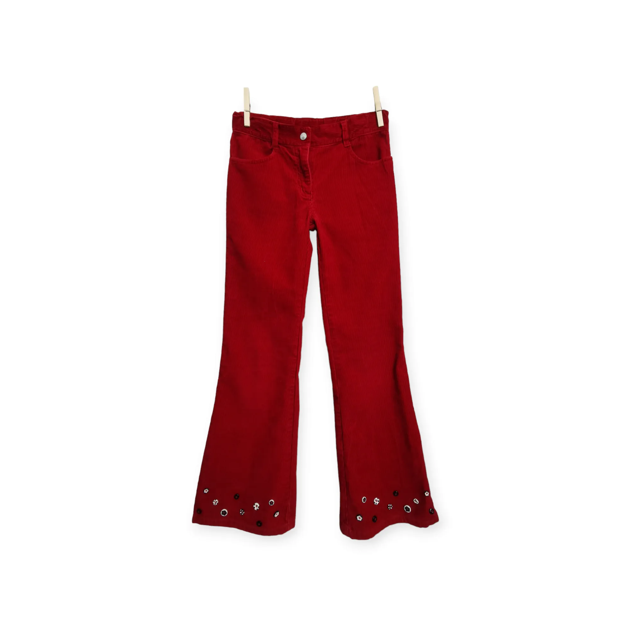 GIRL SIZE 9 YEARS - GYMBOREE, Corduroy, Red Flared Pants EUC B4