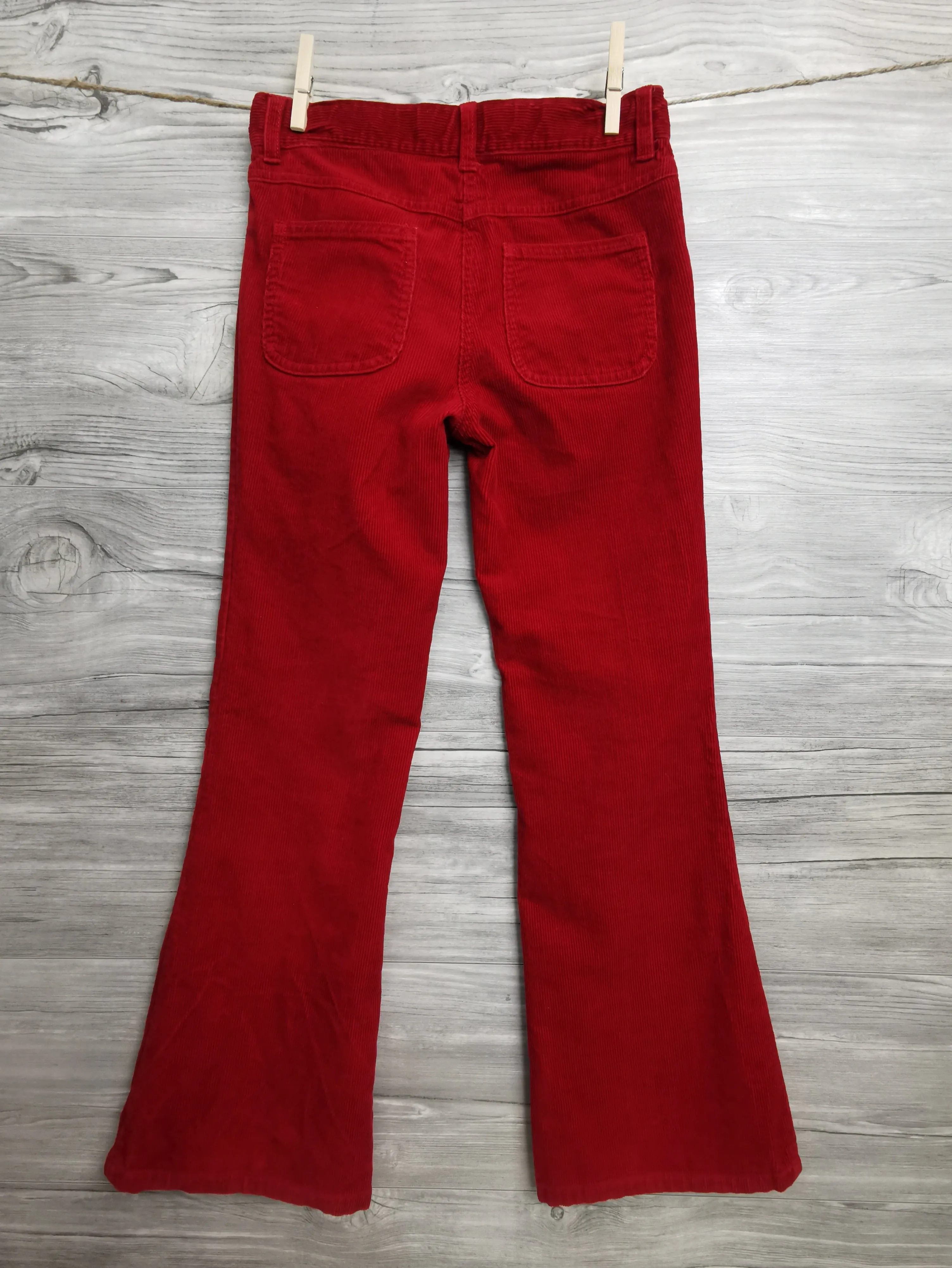 GIRL SIZE 9 YEARS - GYMBOREE, Corduroy, Red Flared Pants EUC B4