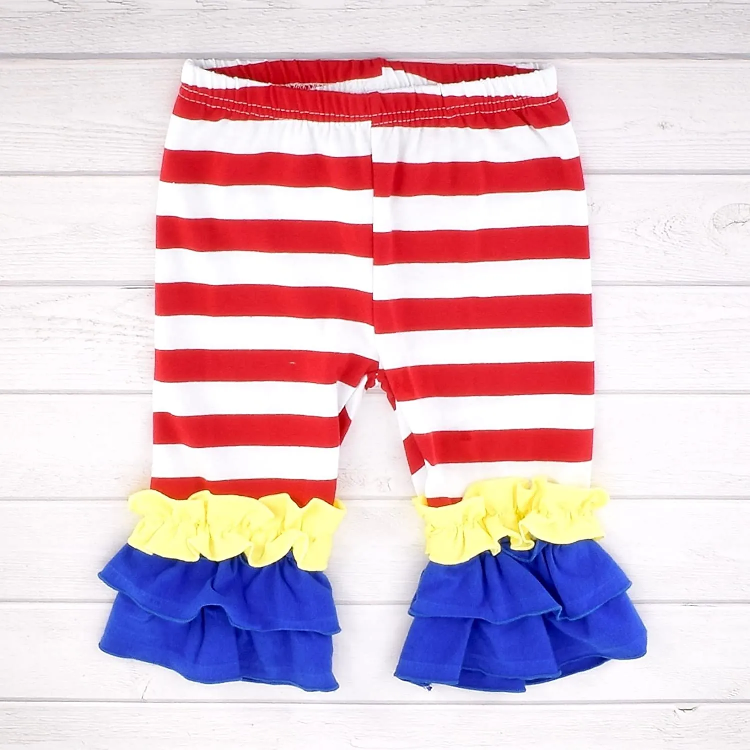Girls Back to School Red Apple Tunic and Ruffle Pants Cotton Outfit