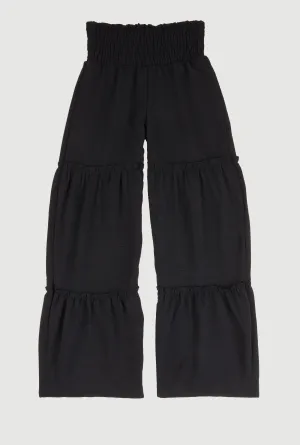 Girls Smocked Tiered Palazzo Pants
