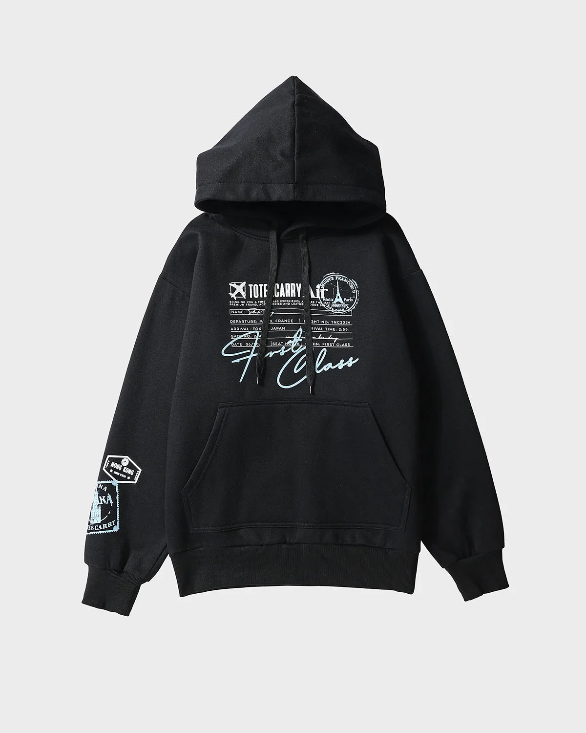 Globetrotter Hoodie & Sweats Set in Black