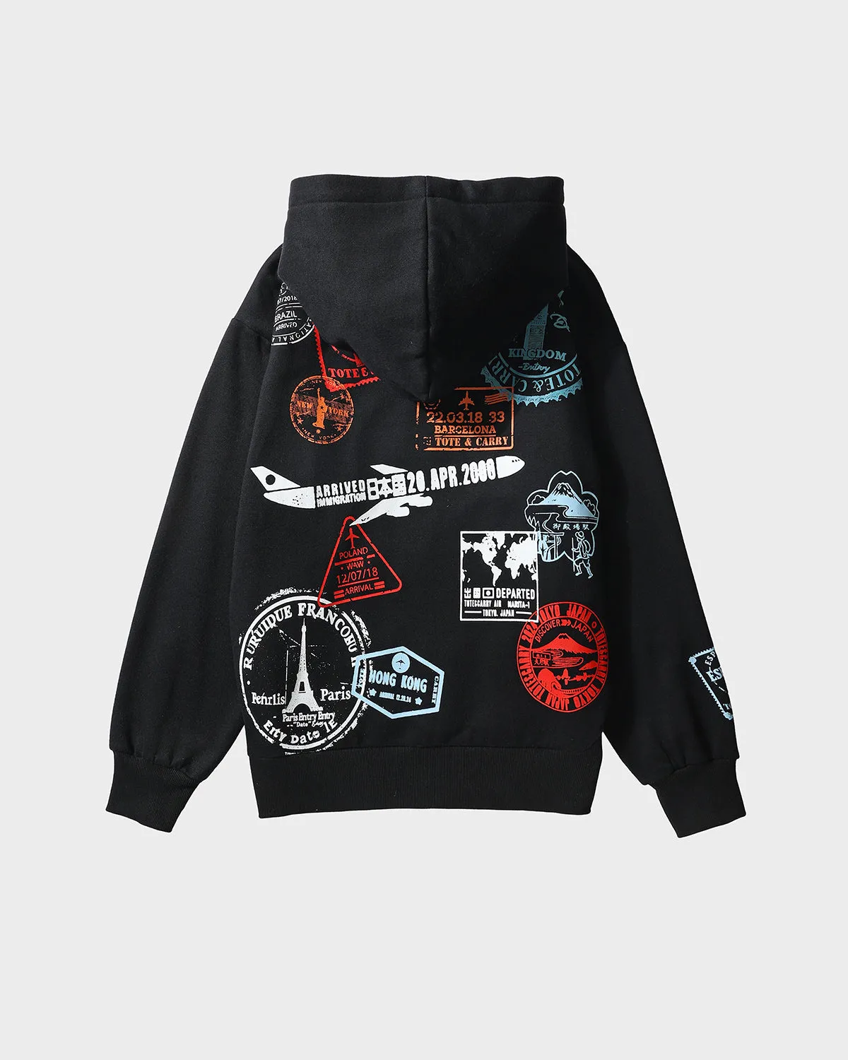Globetrotter Hoodie & Sweats Set in Black