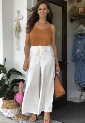 Gold Button Palazzo Pants
