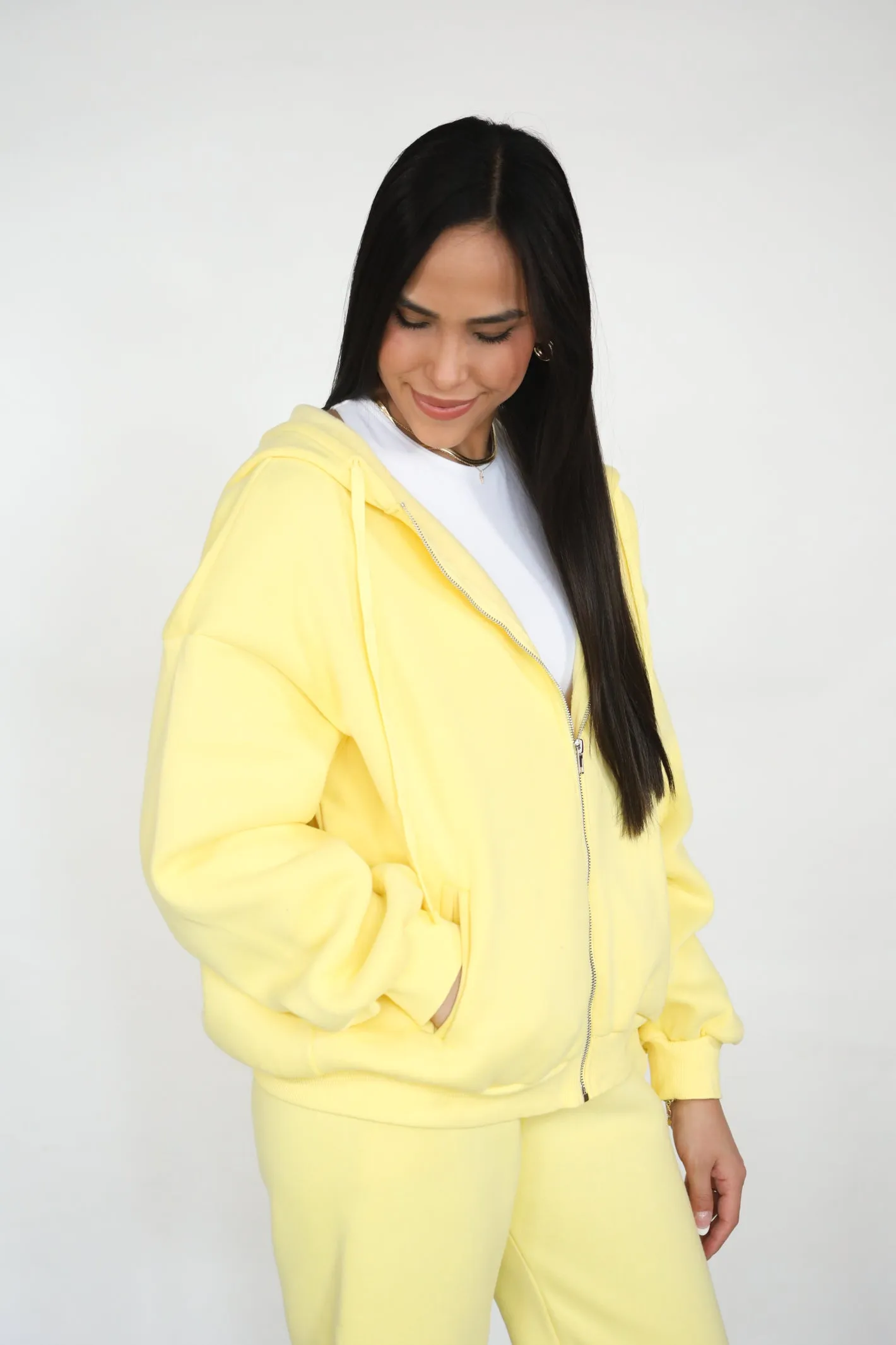 GOLDEN GLOW ZIP UP HOODIE