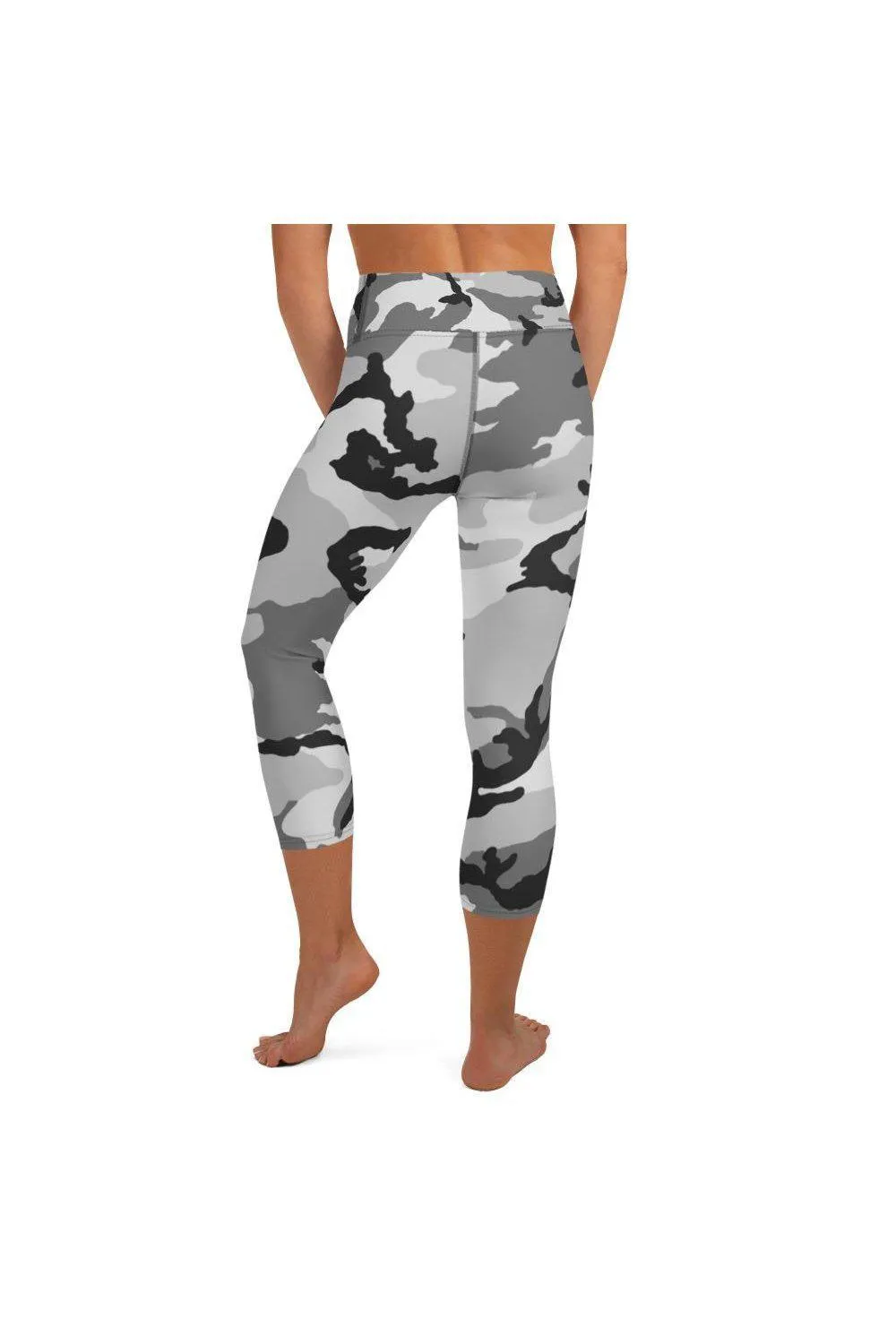 Gray Camo Yoga Capri Leggings