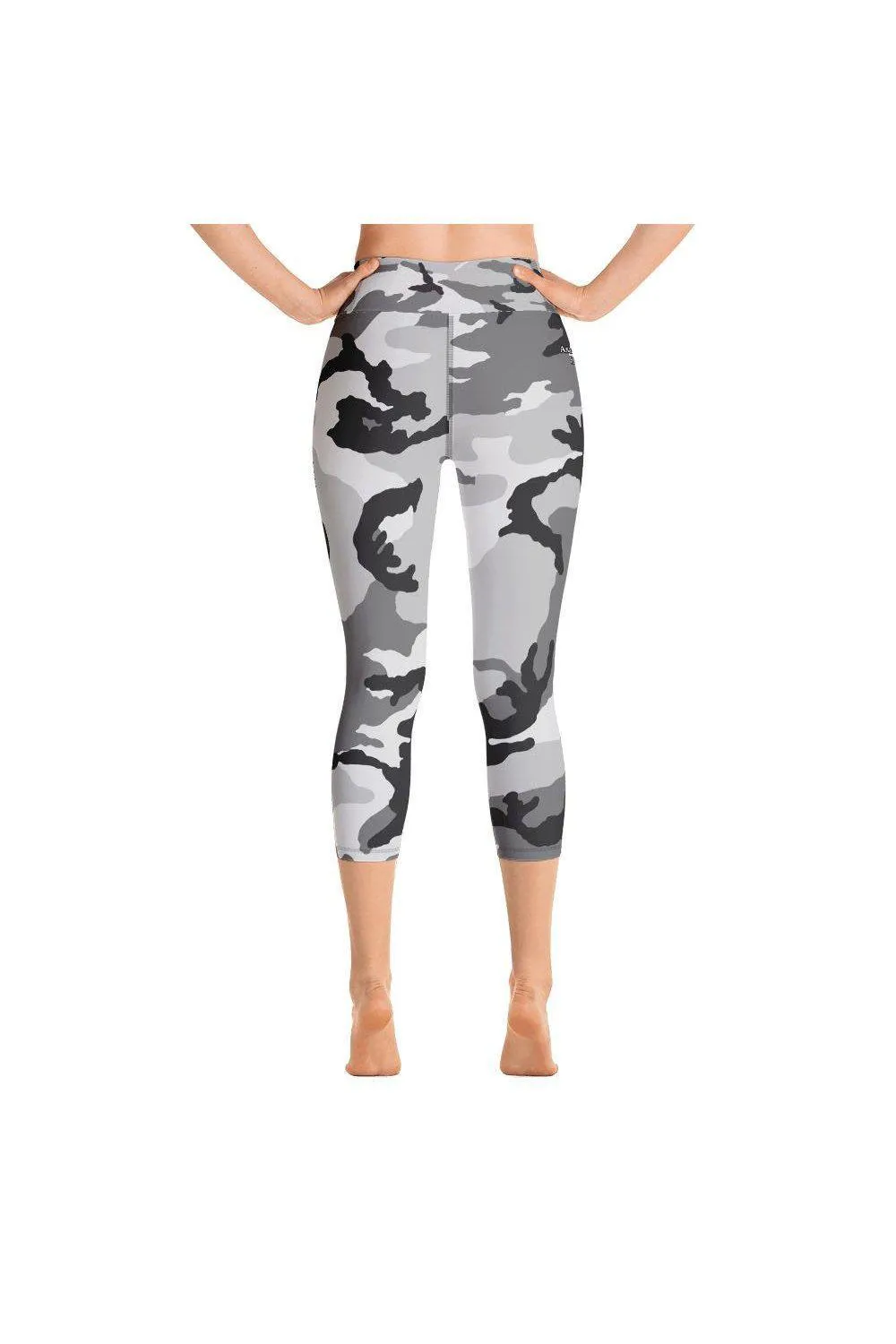 Gray Camo Yoga Capri Leggings