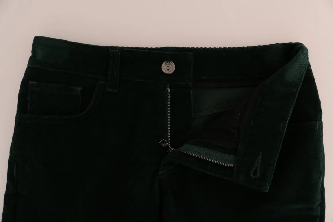 Green Corduroy Cotton Stretch Jeans
