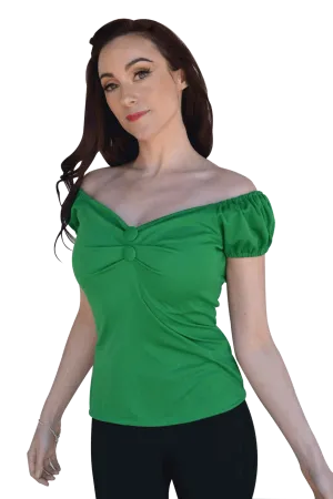 Green Pin-Up Button Top