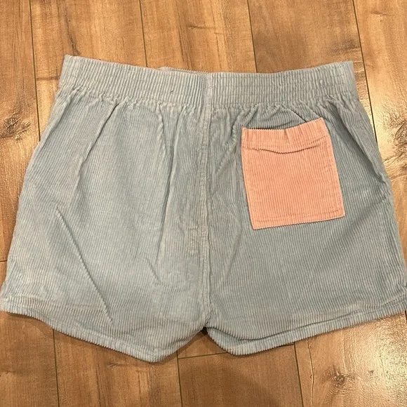 Hammies Two Toned Powder Blue &amp; Pink Corduroy Shorts Retro 70’s Sz 36