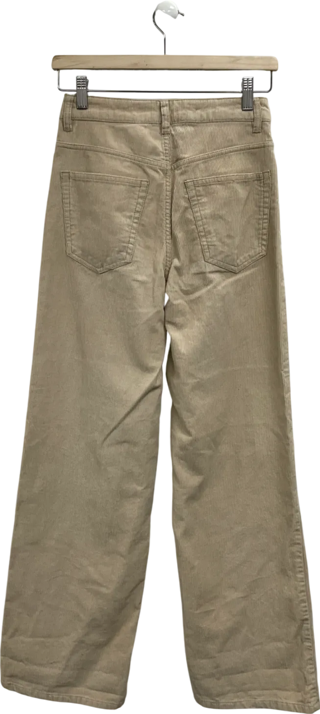 H&M Beige Corduroy Trousers UK 4