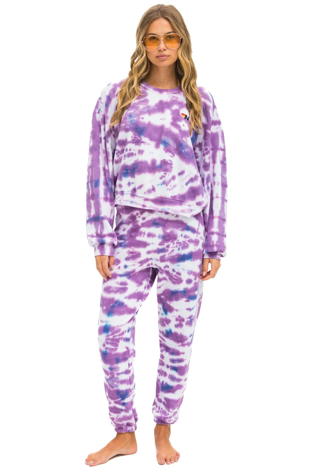 HAND DYED SWEATPANTS - TIE DYE MAGENTA