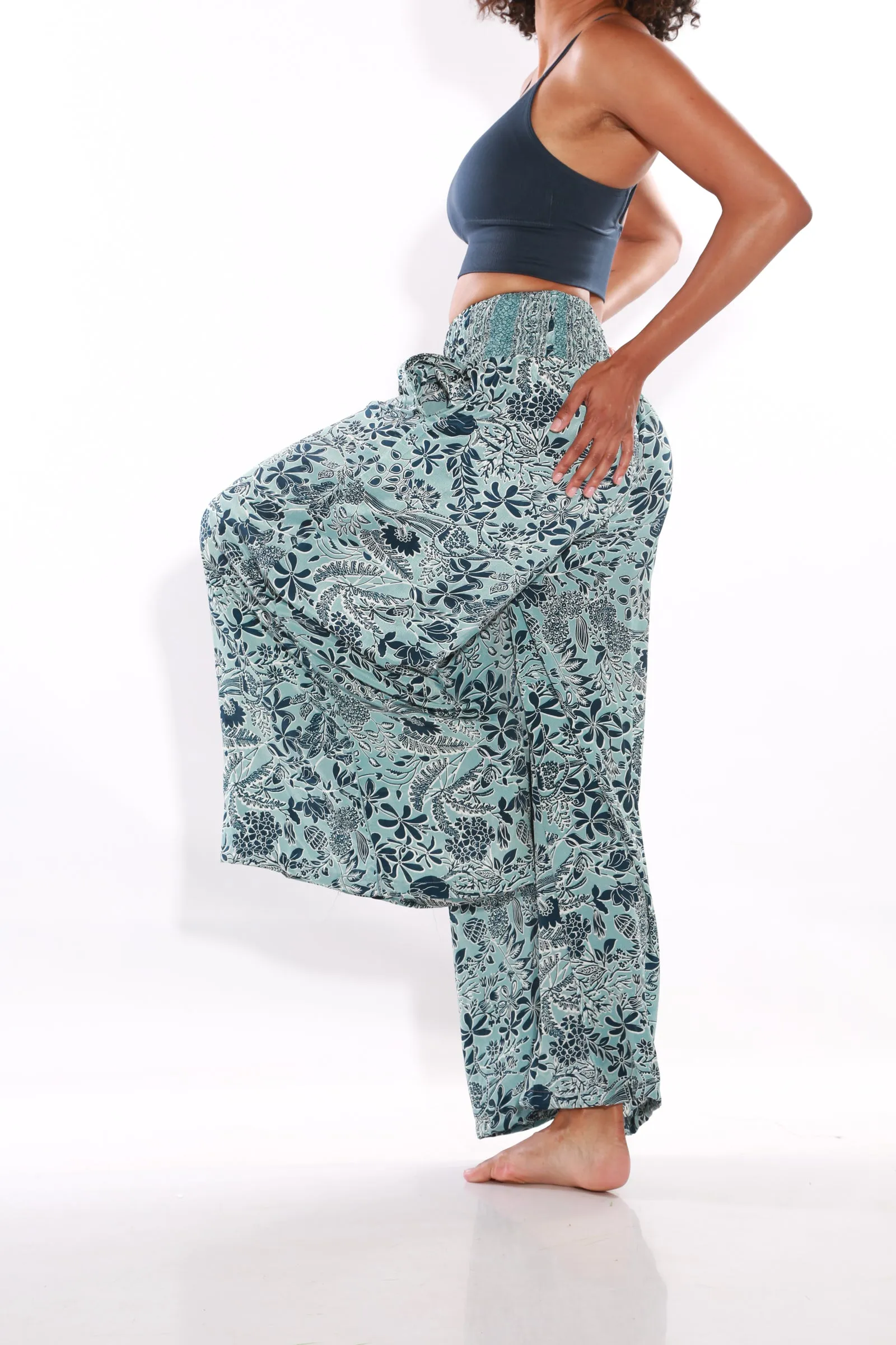 Happy Pants wide leg Boho palazzo pants -  capri