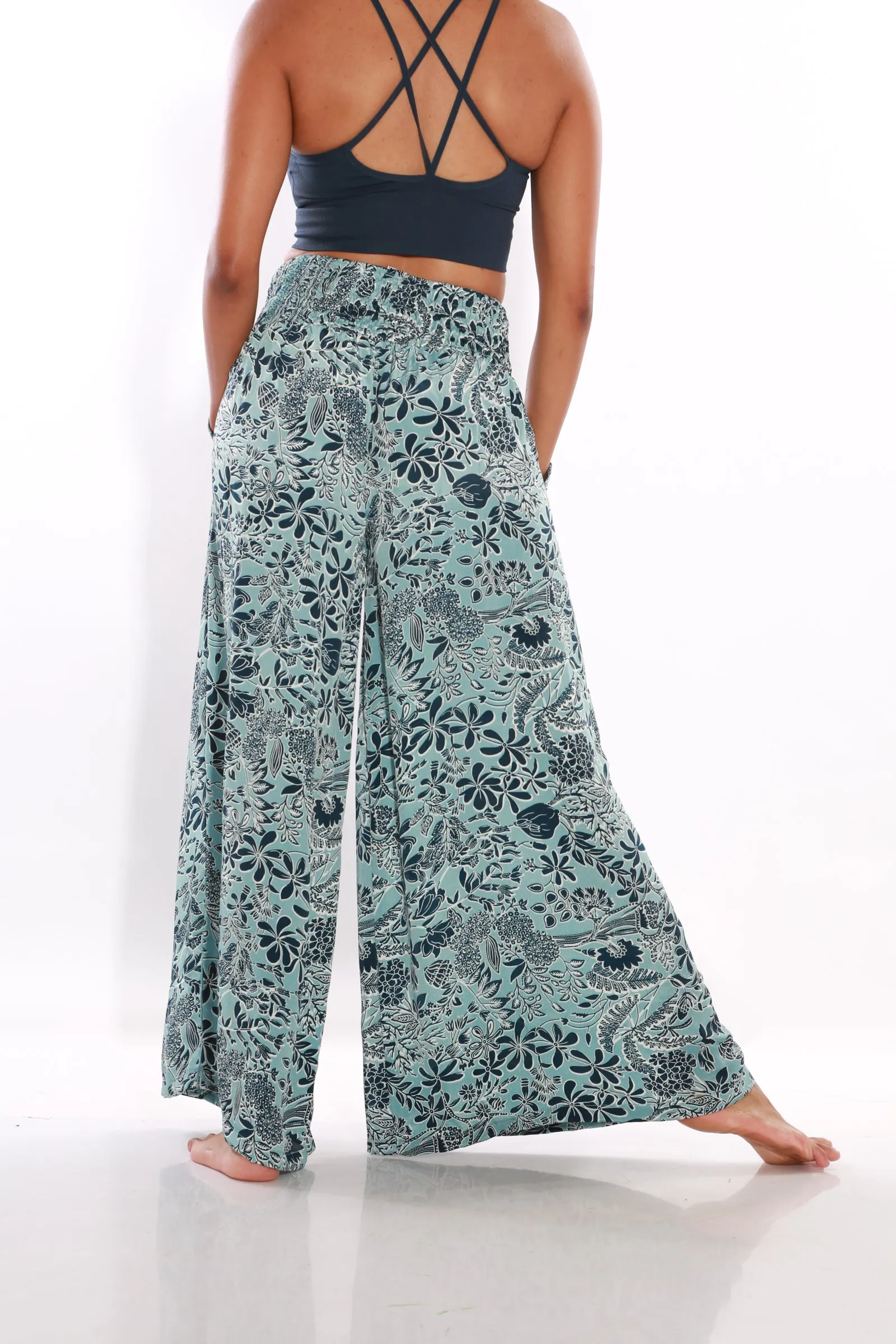 Happy Pants wide leg Boho palazzo pants -  capri