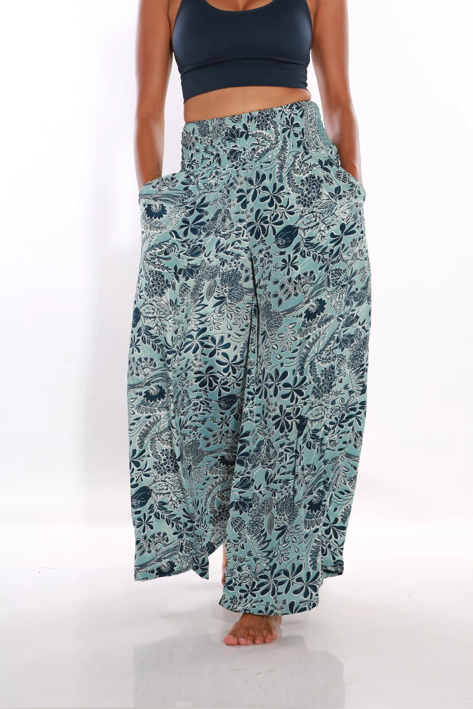 Happy Pants wide leg Boho palazzo pants -  capri
