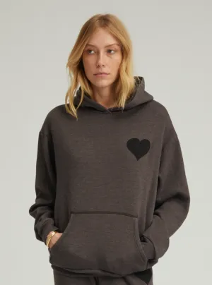 Heart Hoodie in Charcoal