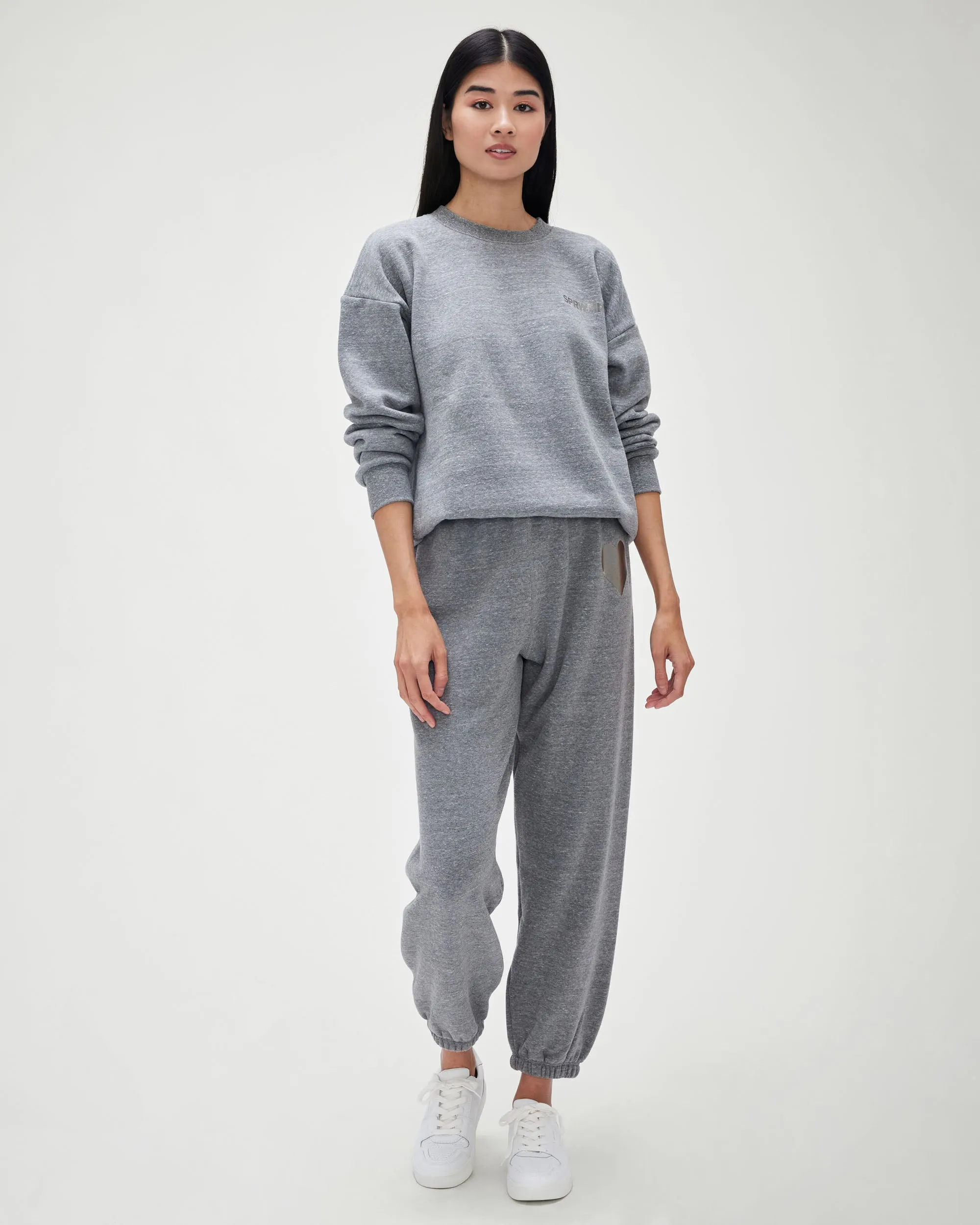 Heart Logo Sweatpants in Dark Heather Grey