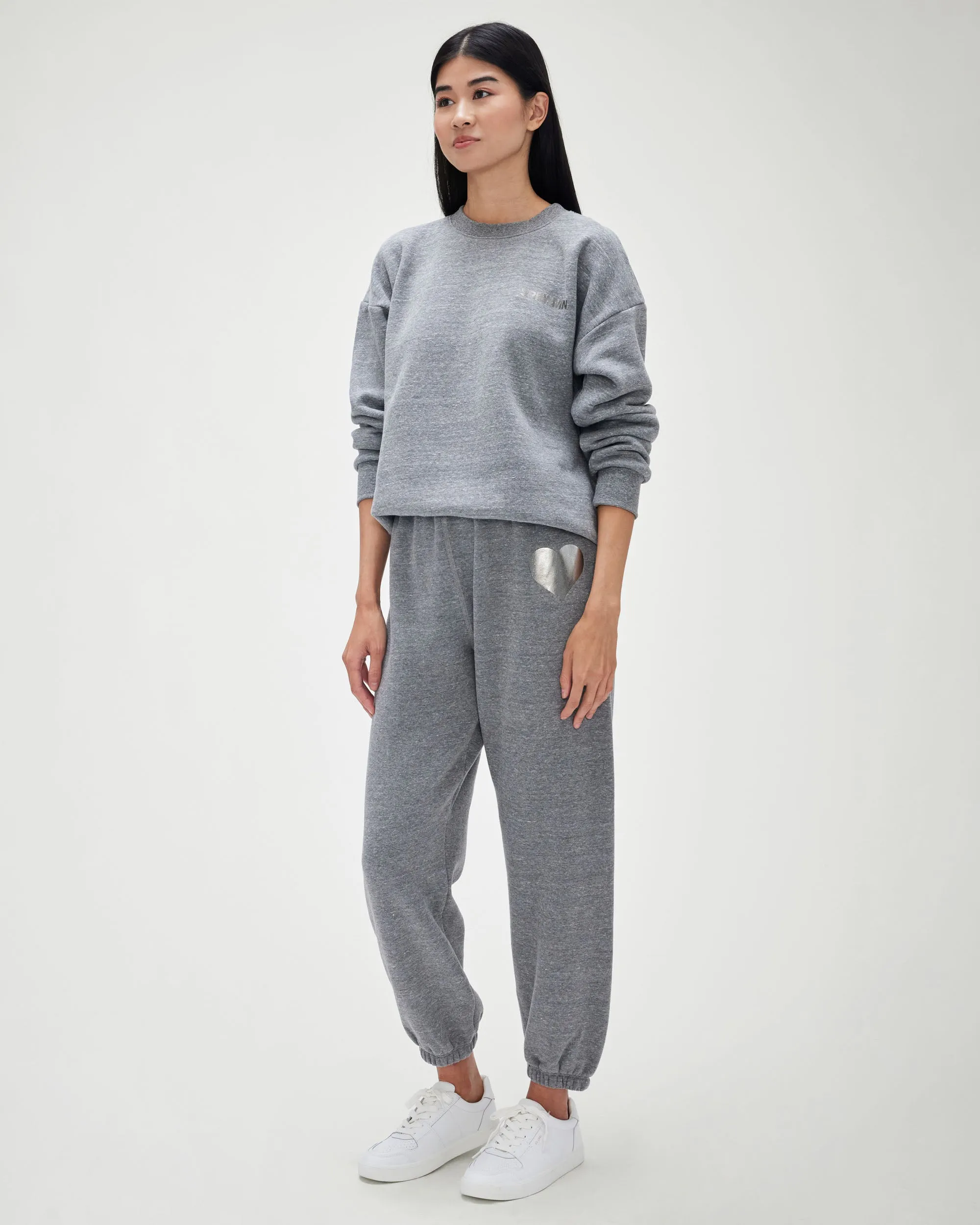 Heart Logo Sweatpants in Dark Heather Grey